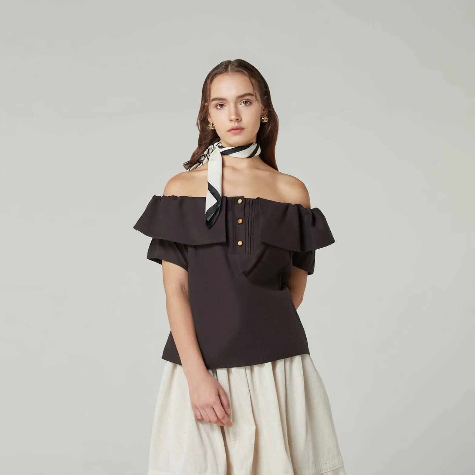 Cold Shoulder Short Sleeve-TAKTAI