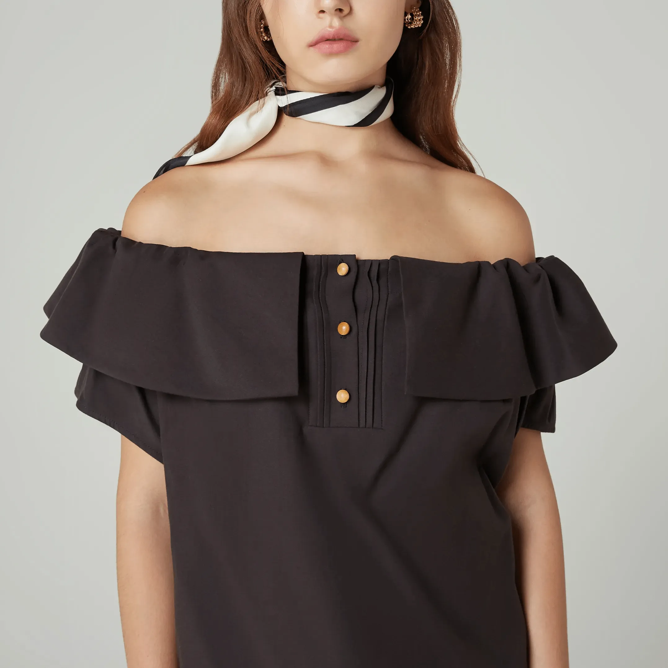 Cold Shoulder Short Sleeve-TAKTAI