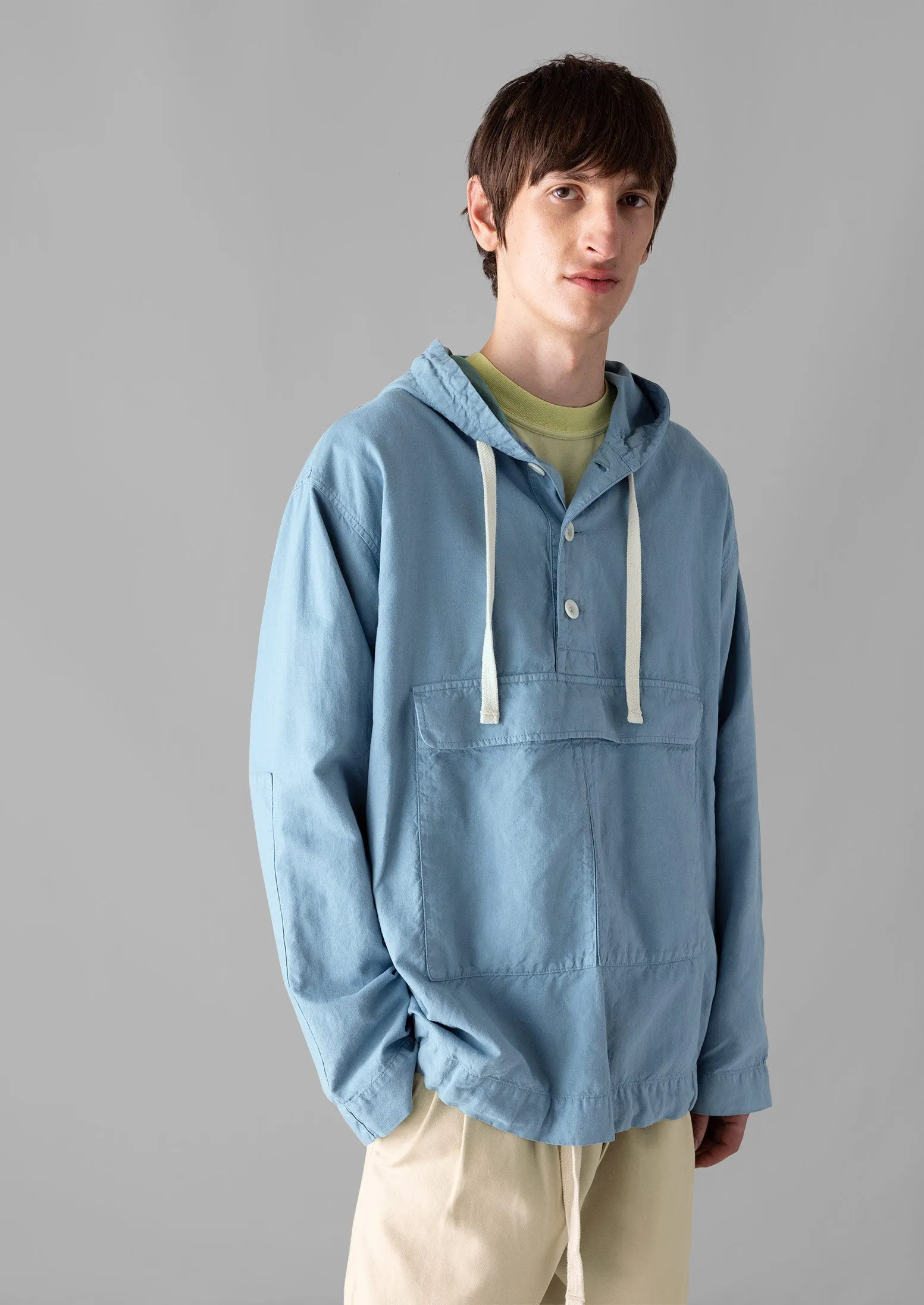 Cotton Linen Hooded Smock | Lake