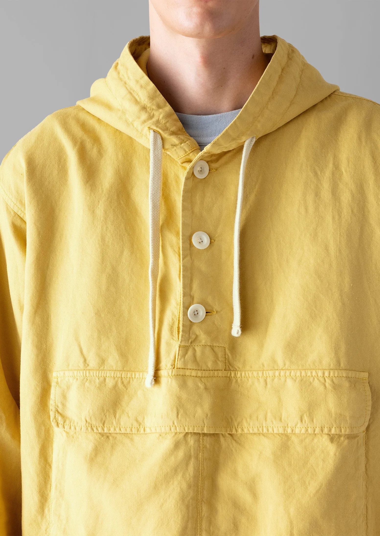 Cotton Linen Hooded Smock | Soft Yellow