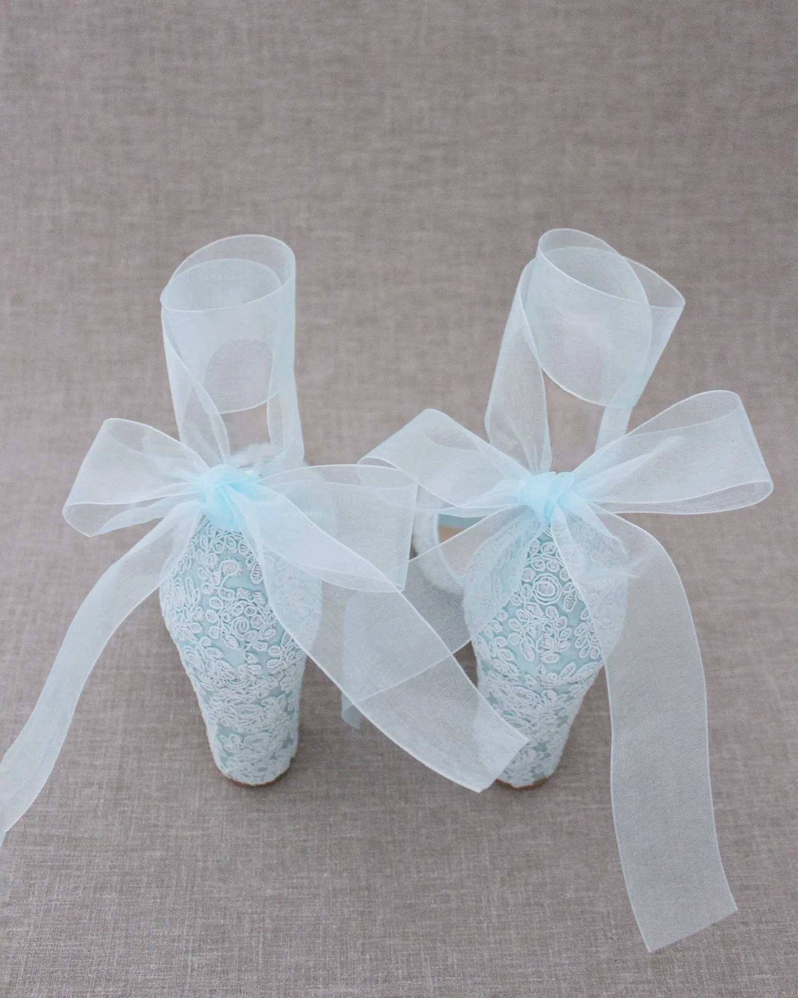 Crochet Lace Block Heel Sandals with Wrapped Ribbon Tie