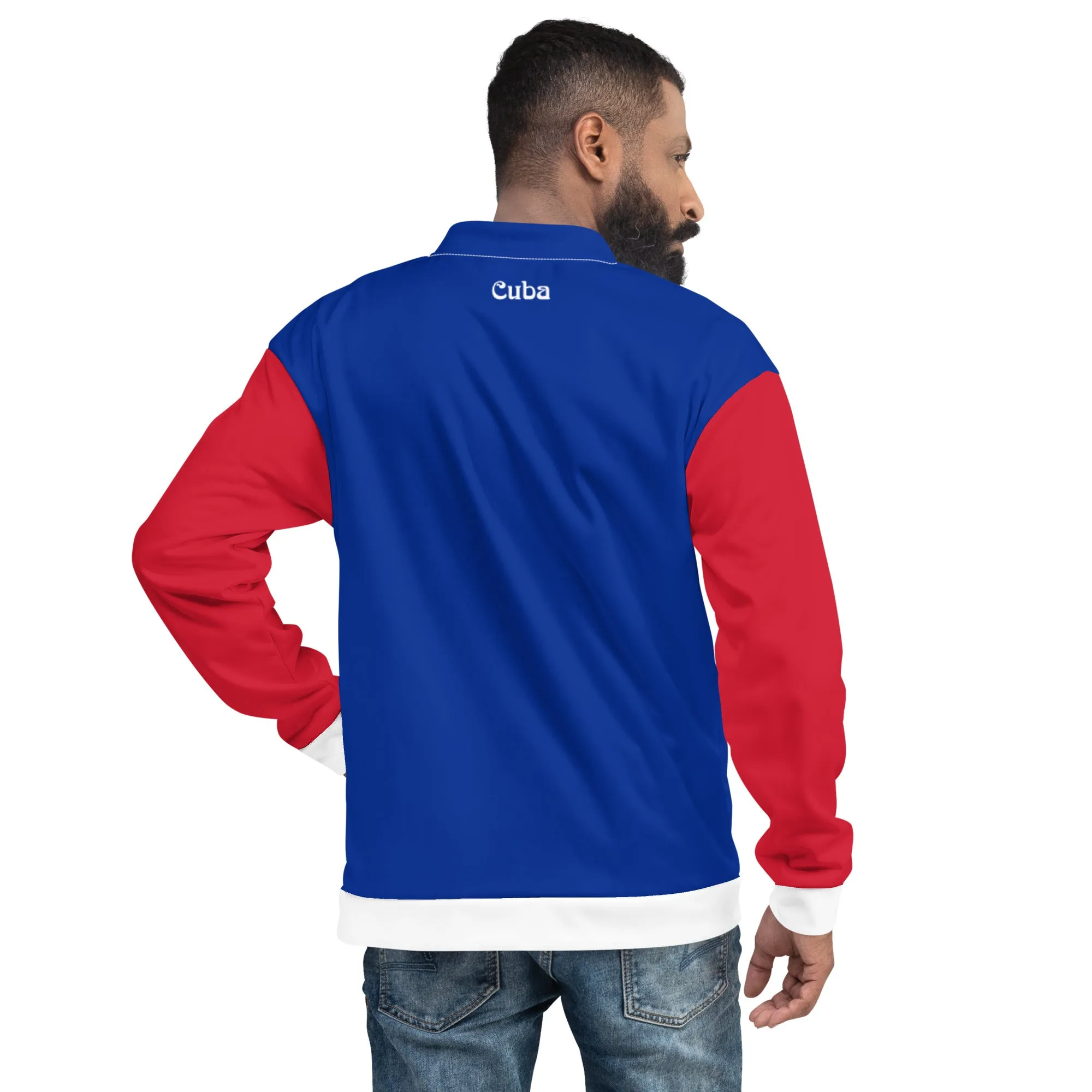 Cuban Flag Jacket / Blue Bomber Jacket / Cuban Style Clothing