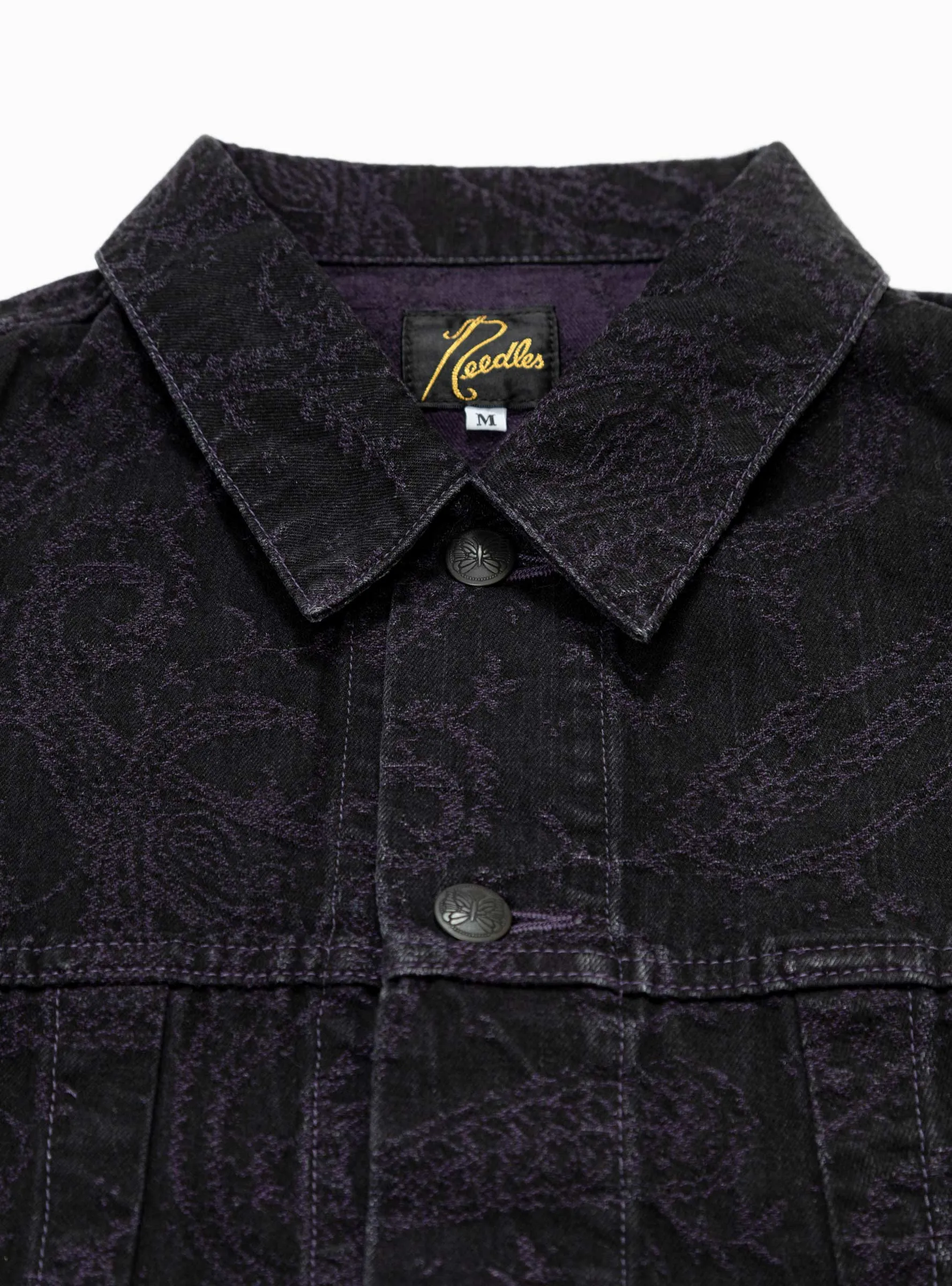 Darts 10oz Paisley Denim Jacket Black