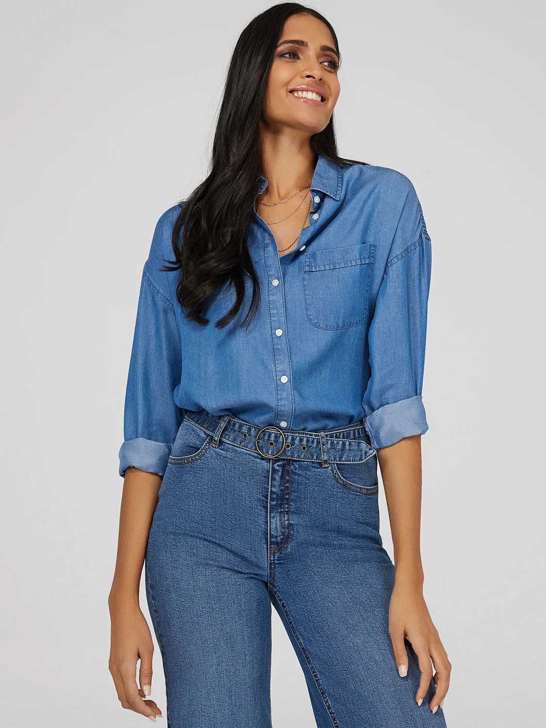 Denim Button-Down Shirt