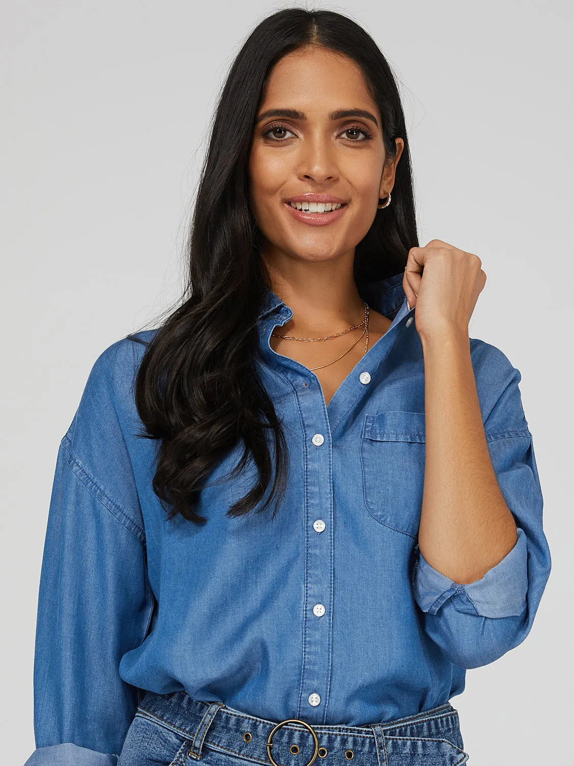 Denim Button-Down Shirt