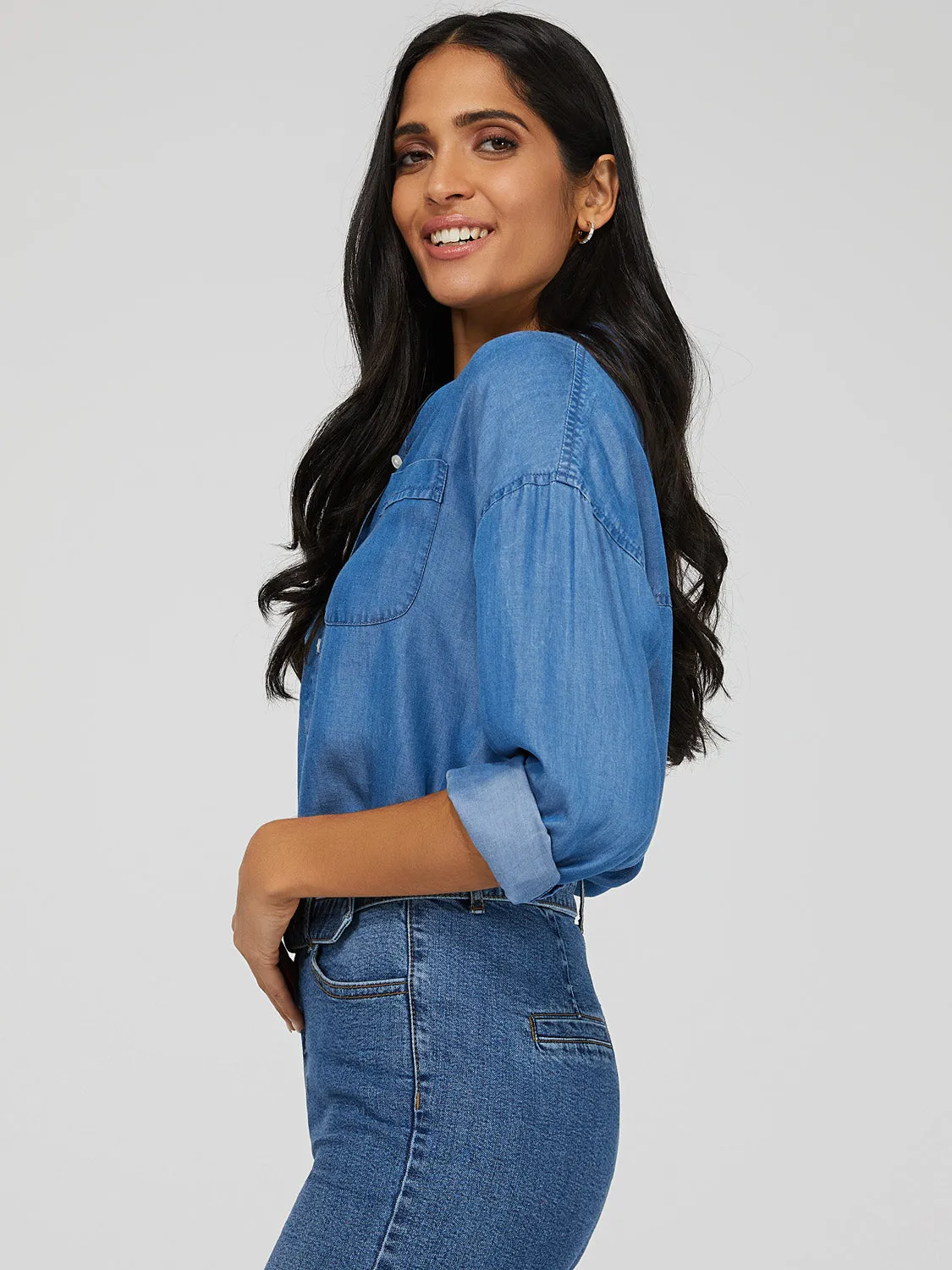 Denim Button-Down Shirt