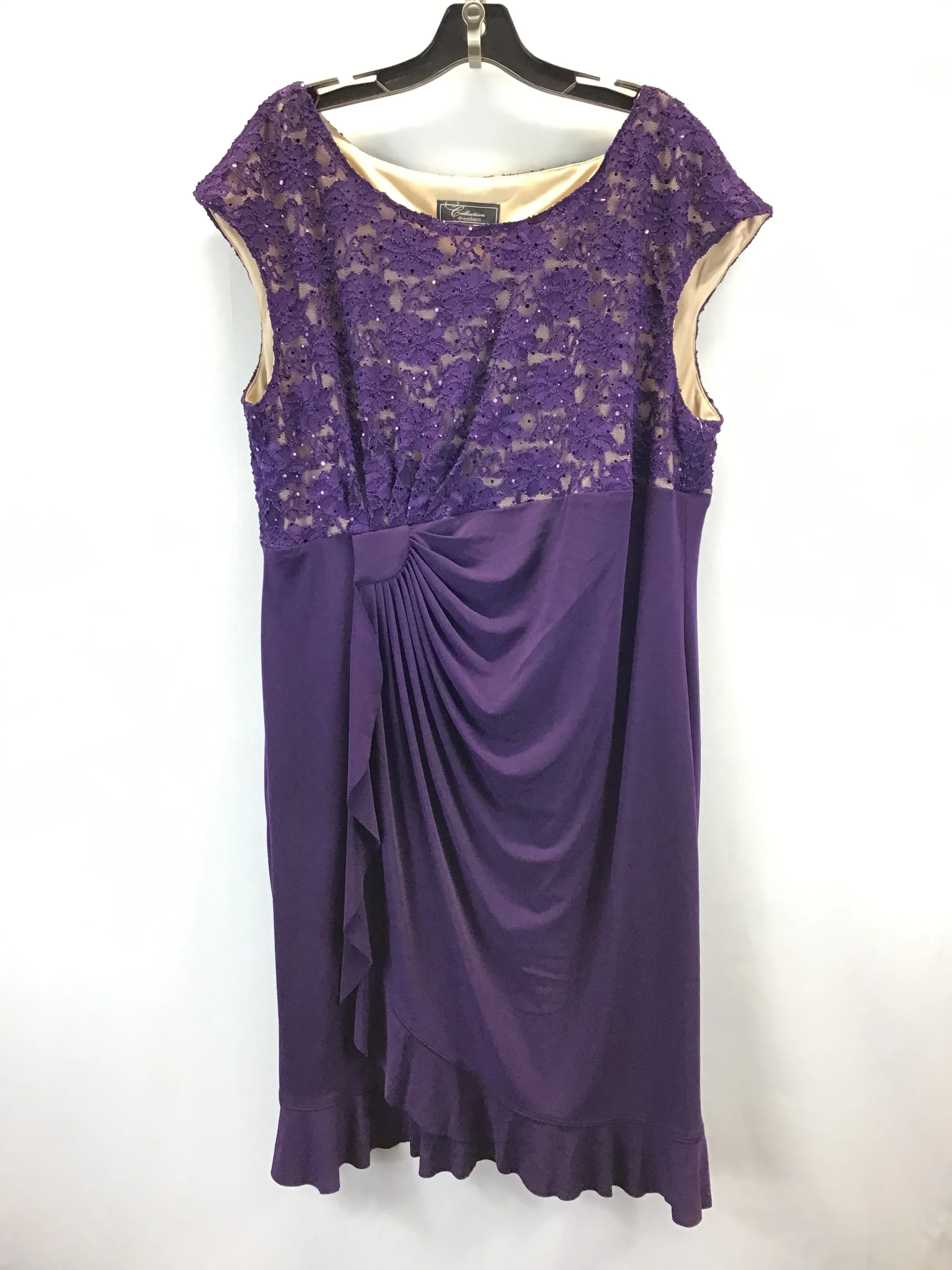 Dress Party Midi By Dressbarn In Purple, Size: 2x