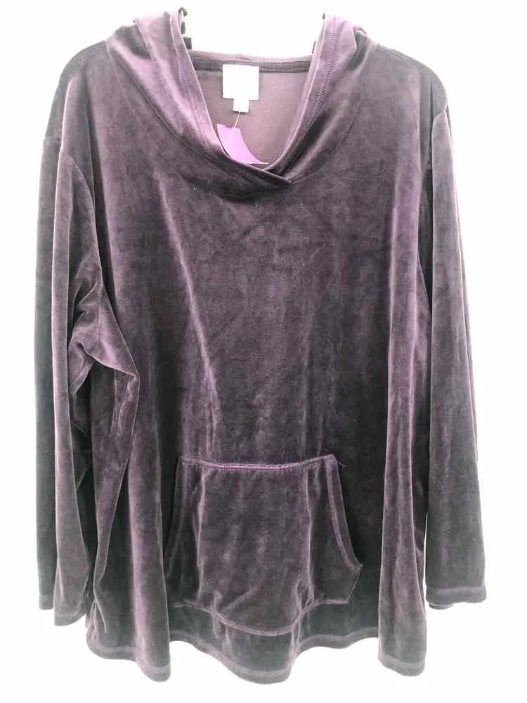 Dressbarn Size 3X Wine velour Knit Top