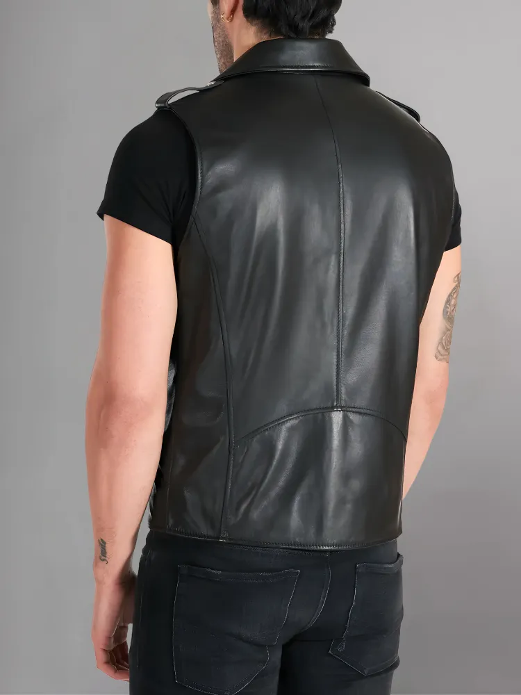 DYLAN MEN'S MOTORCYCLE LEATHER VEST