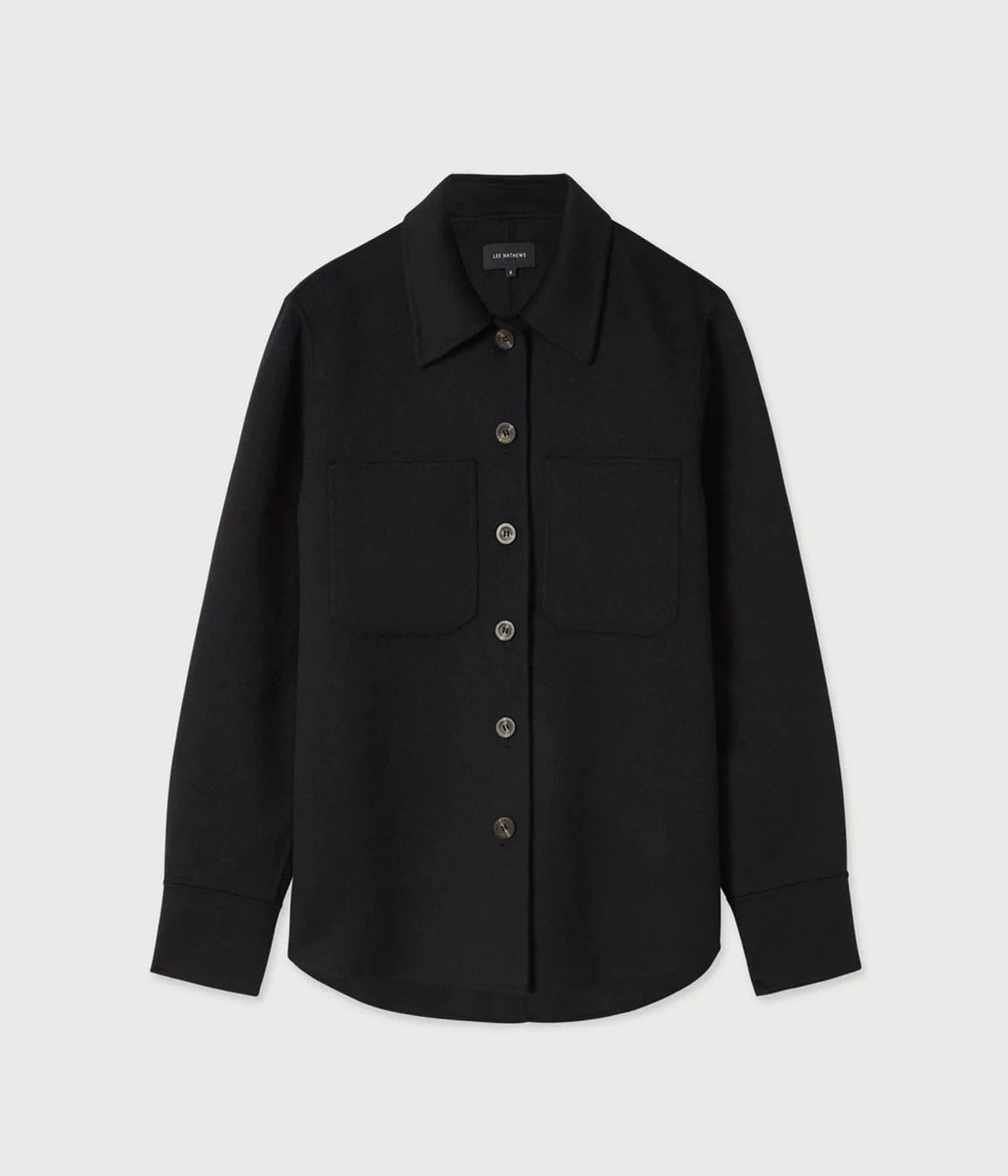 FLORENTINE CASHMERE SHIRT JACKET- BLACK