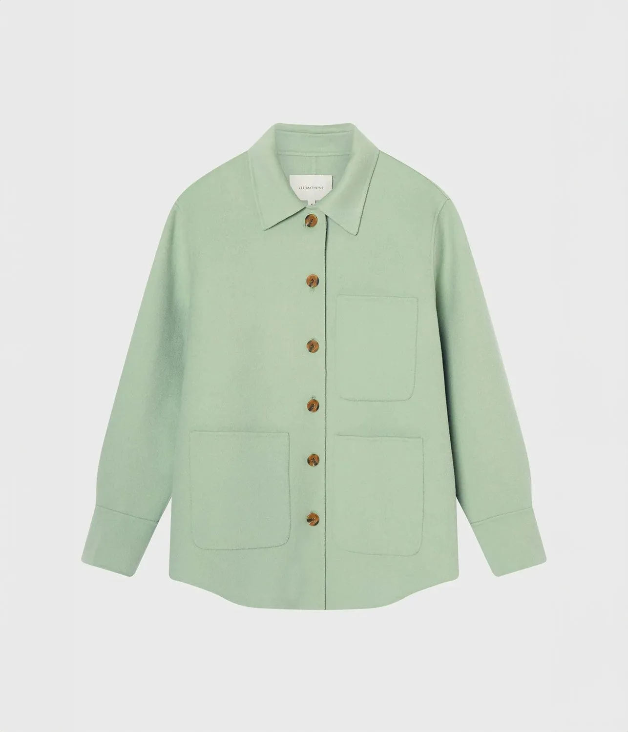 FLORENTINE CASHMERE SHIRT JACKET- SEAFOAM