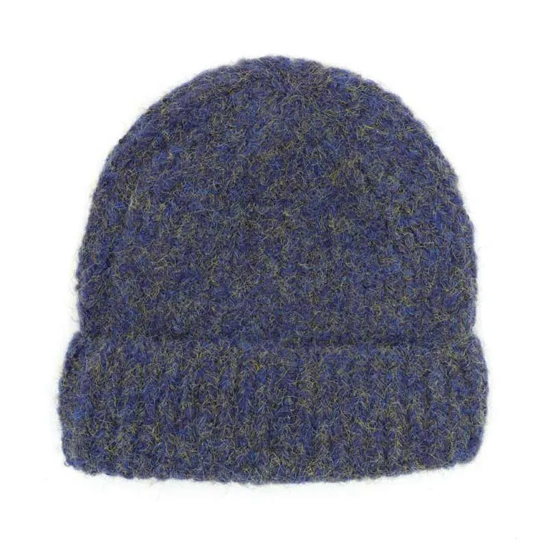 Fuzzy Mixed Color Knit Beanie Hat