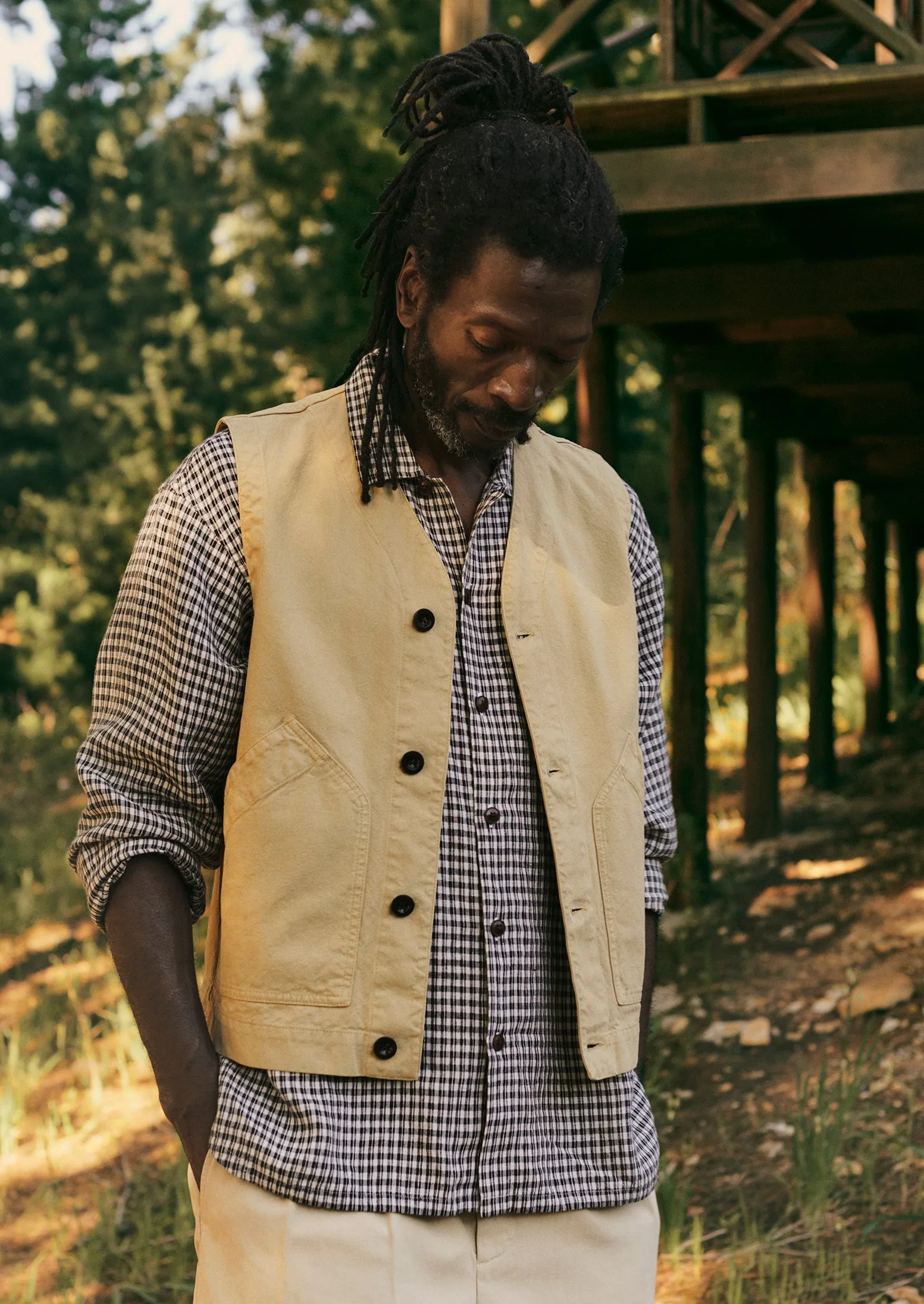 Garment Dyed Cotton Canvas Gilet | Canvas