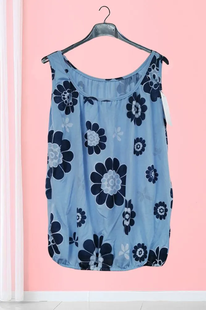 Gerbera Flower Print Elasticated Hem Top