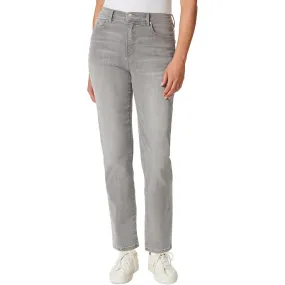 Gloria Vanderbilt Womens Petites High Rise Faded Straight Leg Jeans