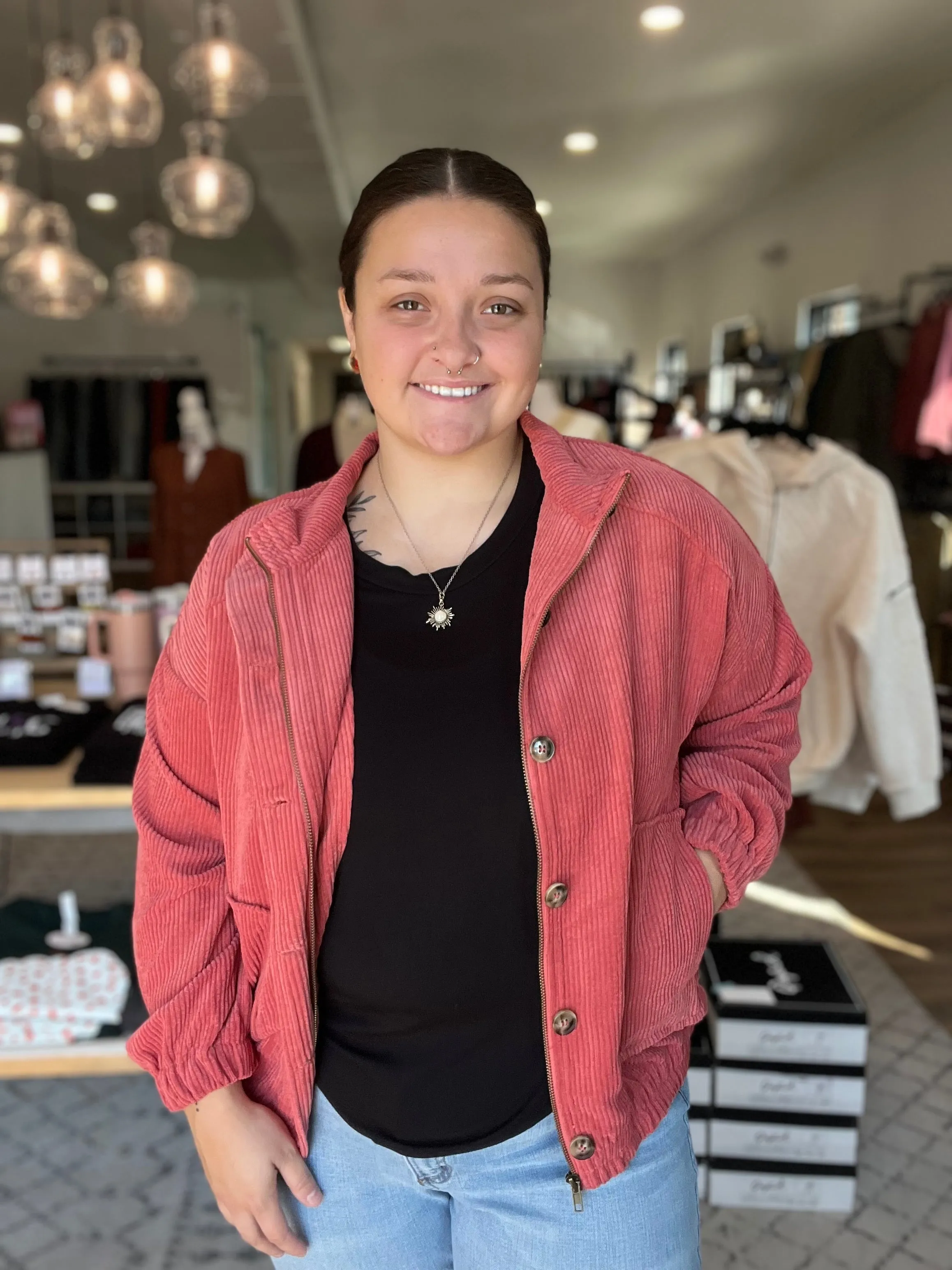 Greer Corduroy Jacket - Tangerine