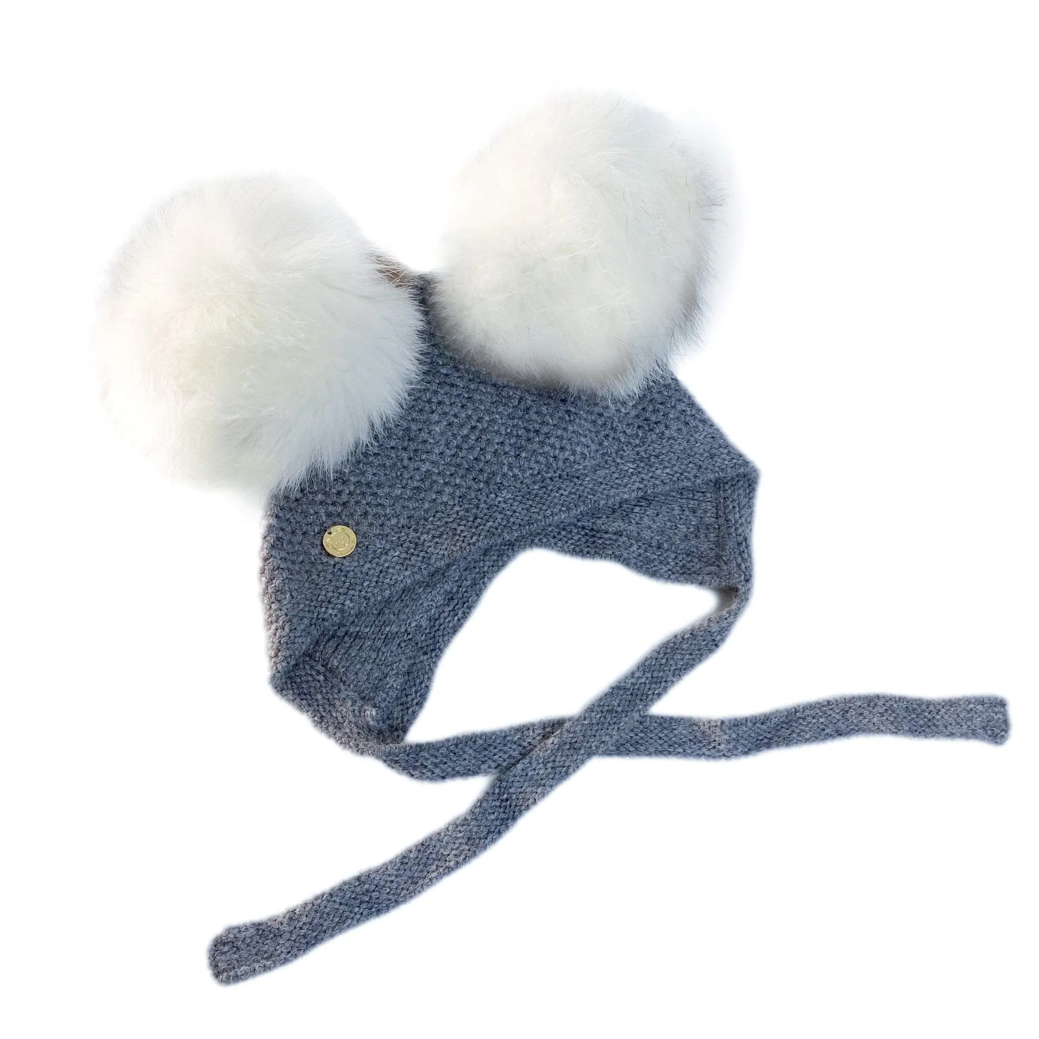 Honeycomb Grey Faux Fur Bonnet