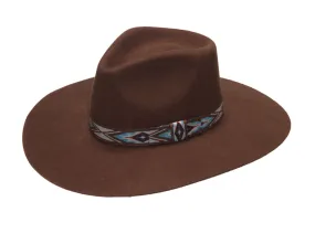 Ladies Pinch Front Brown Hat