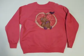 Maximum Sweats Teddy Bear Heart Vintage 90's Print Sweatshirt