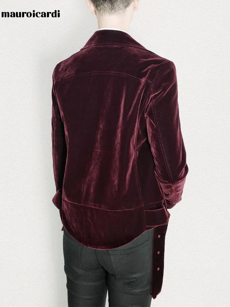 Men Spring Autumn Velvet Biker Jacket