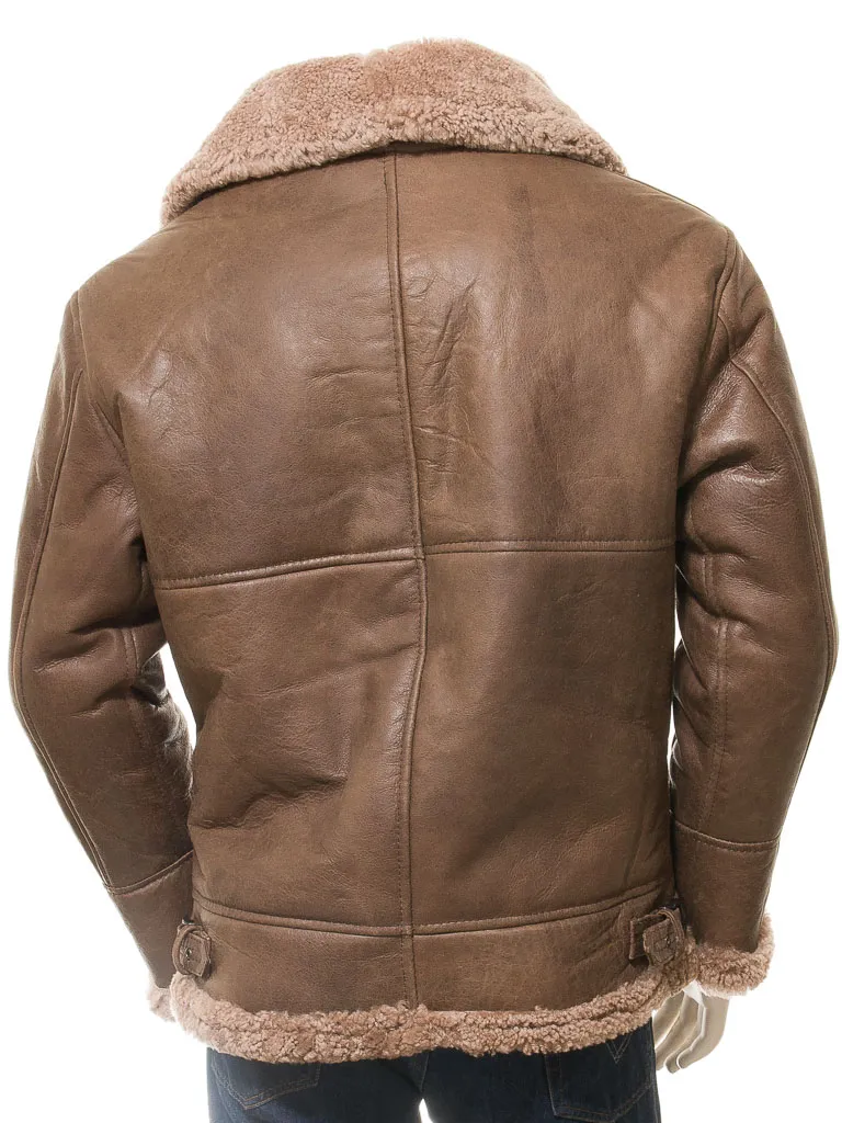 MEN'S ANTIQUE BROWN SHEEPSKIN JACKET