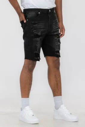 Mens Distressed Denim Shorts