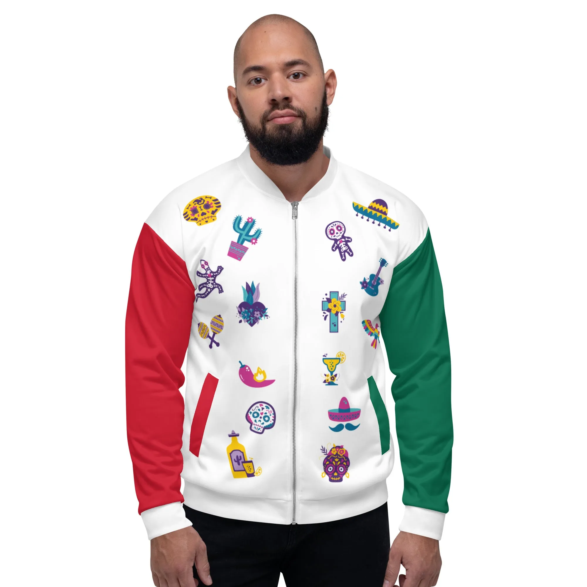 Mexican Flag Jacket / Unisex Mexico Bomber Jacket / Cinco De Mayo Clothing