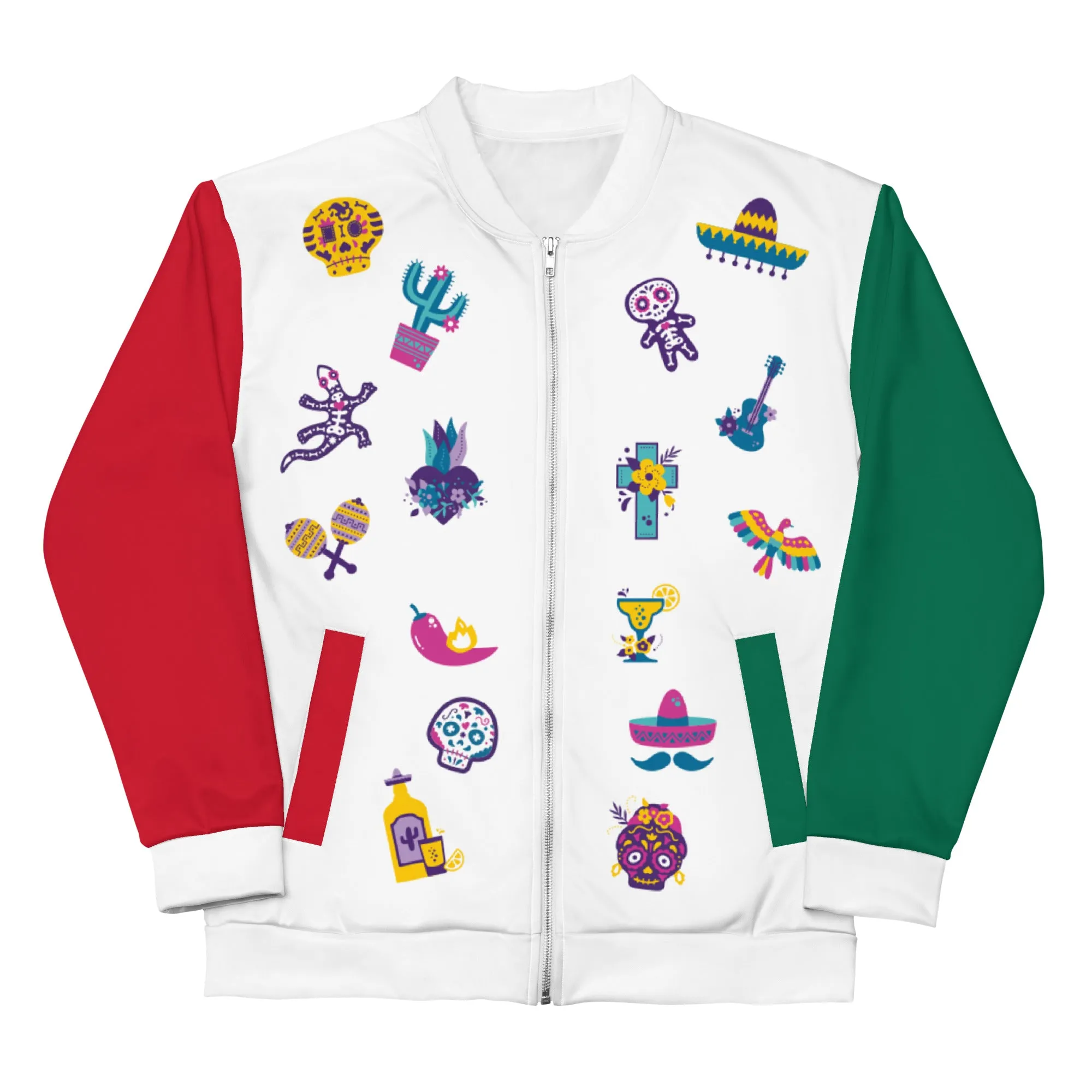 Mexican Flag Jacket / Unisex Mexico Bomber Jacket / Cinco De Mayo Clothing