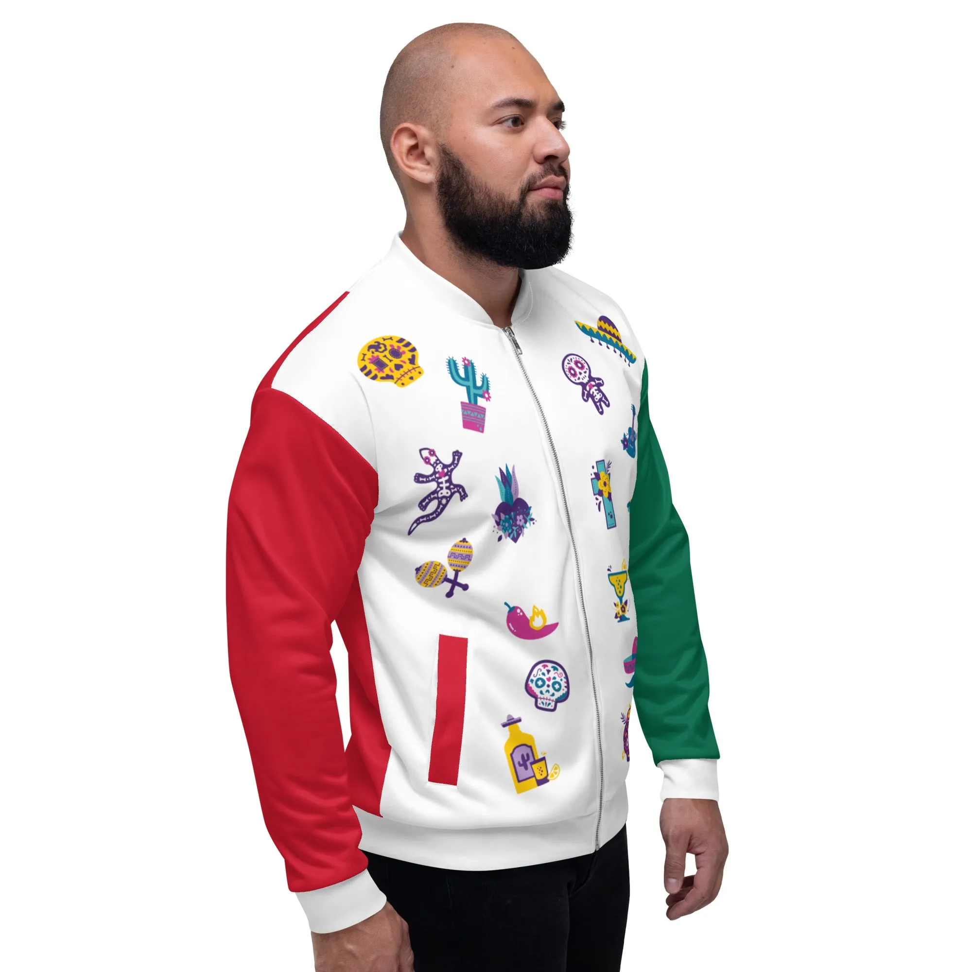 Mexican Flag Jacket / Unisex Mexico Bomber Jacket / Cinco De Mayo Clothing