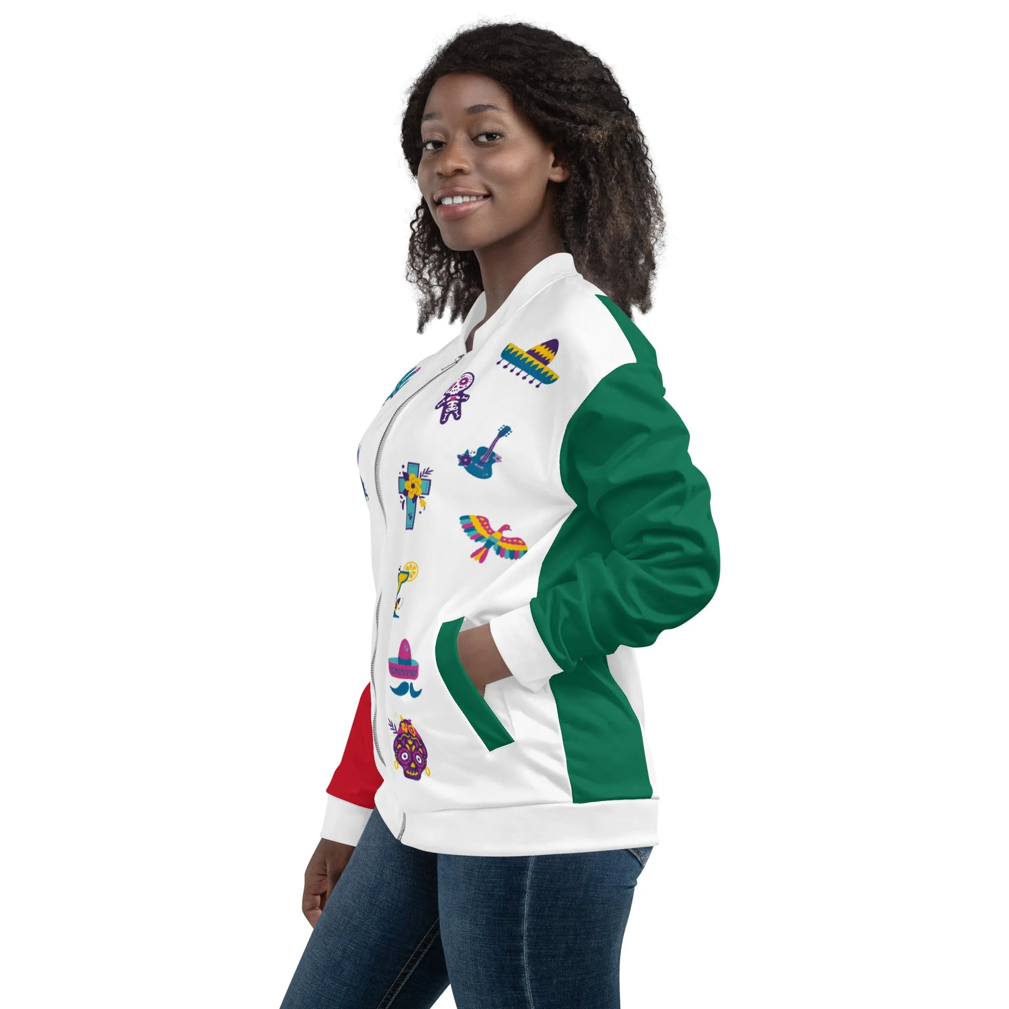 Mexican Flag Jacket / Unisex Mexico Bomber Jacket / Cinco De Mayo Clothing