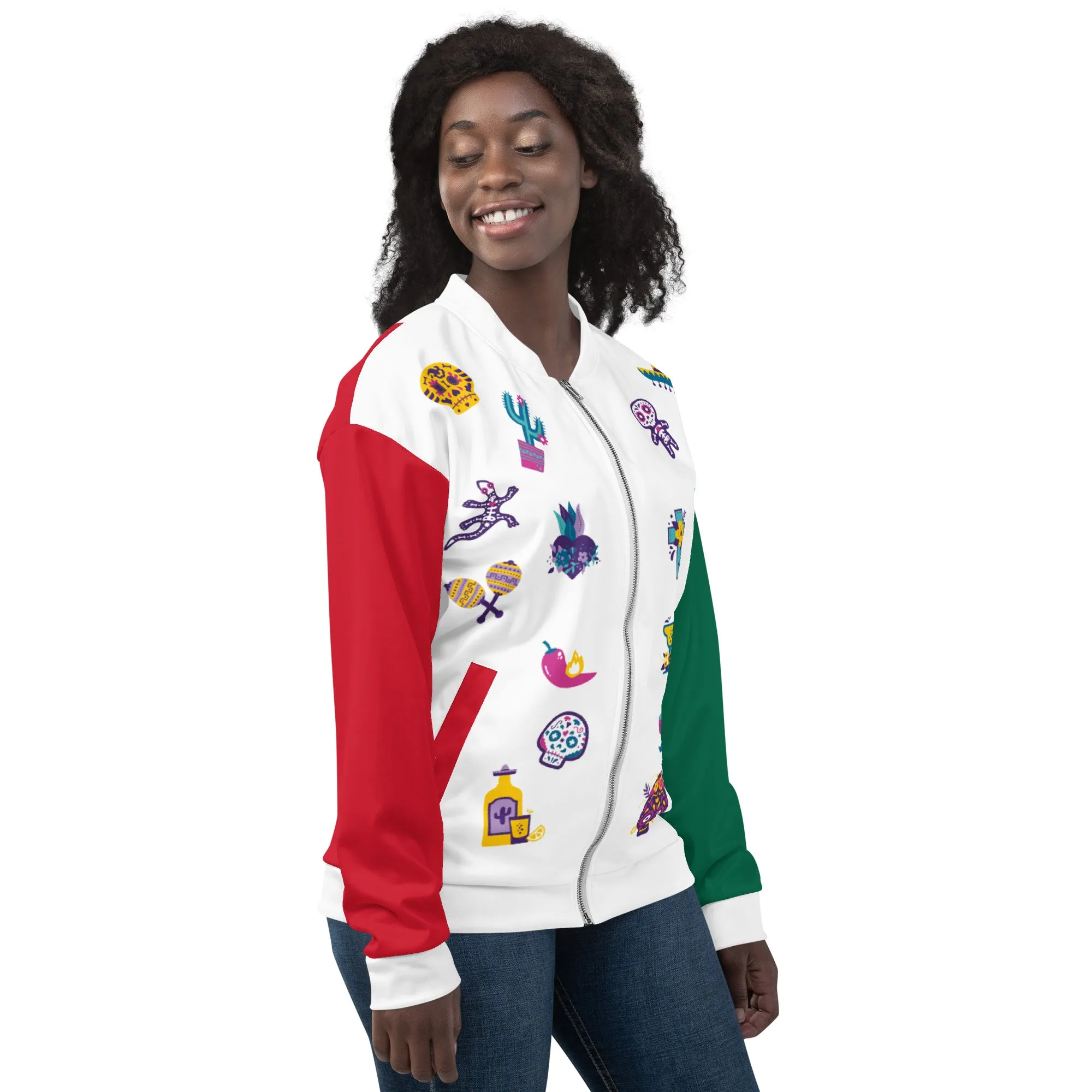 Mexican Flag Jacket / Unisex Mexico Bomber Jacket / Cinco De Mayo Clothing