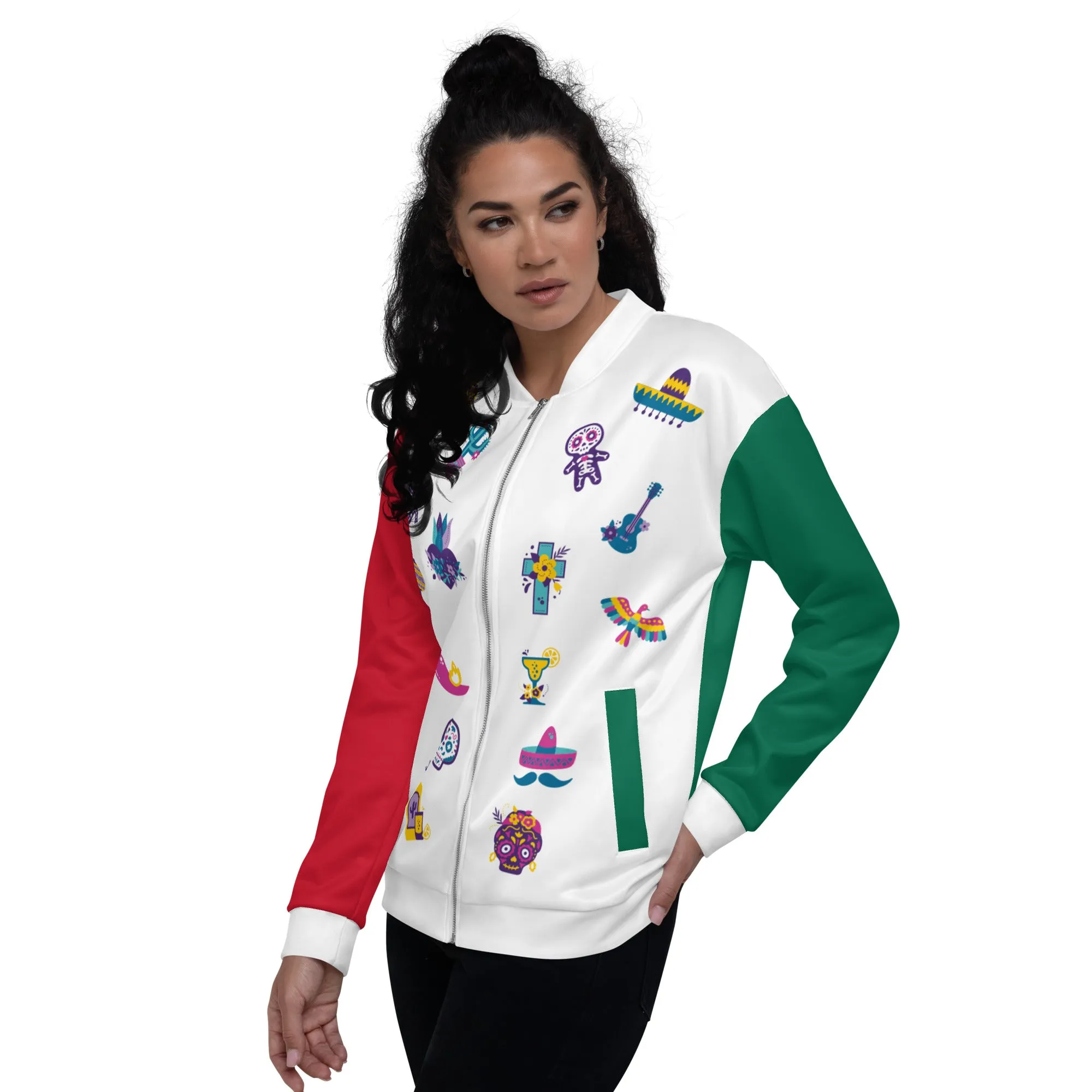 Mexican Flag Jacket / Unisex Mexico Bomber Jacket / Cinco De Mayo Clothing