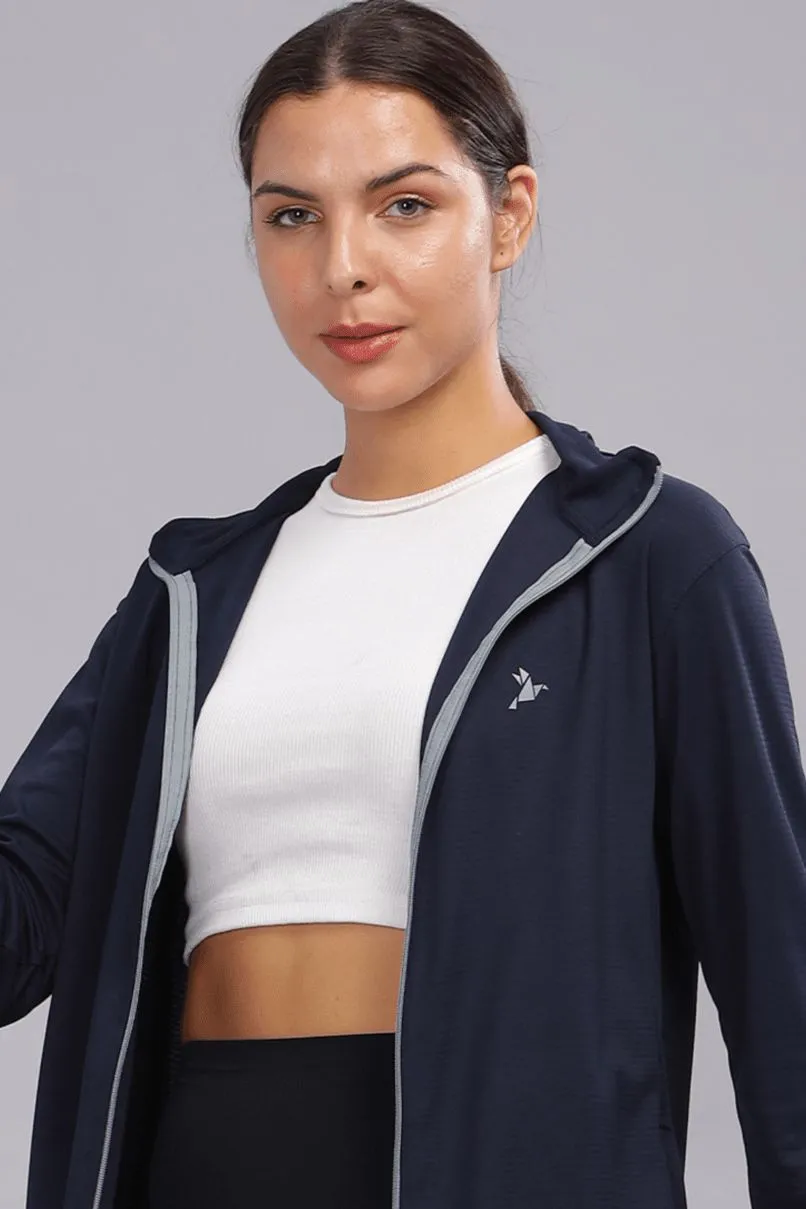 Navy Blue - Women's Sunblock Jacket