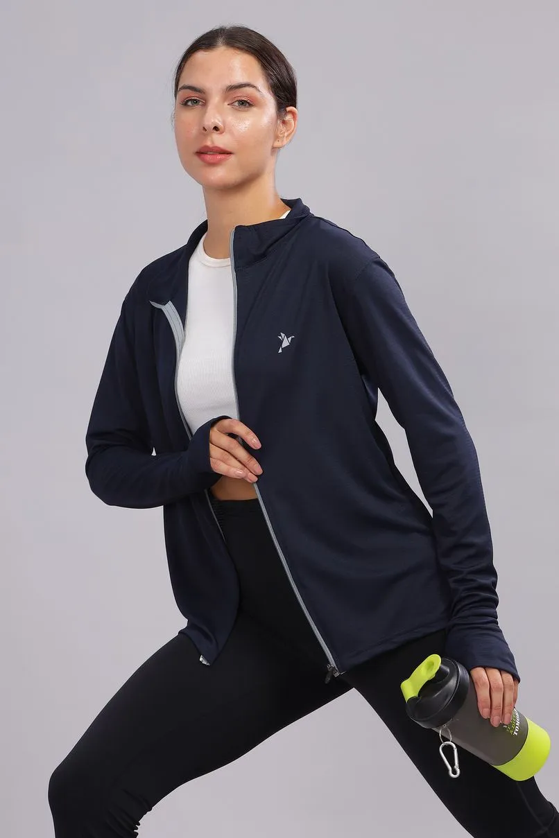 Navy Blue - Women's Sunblock Jacket