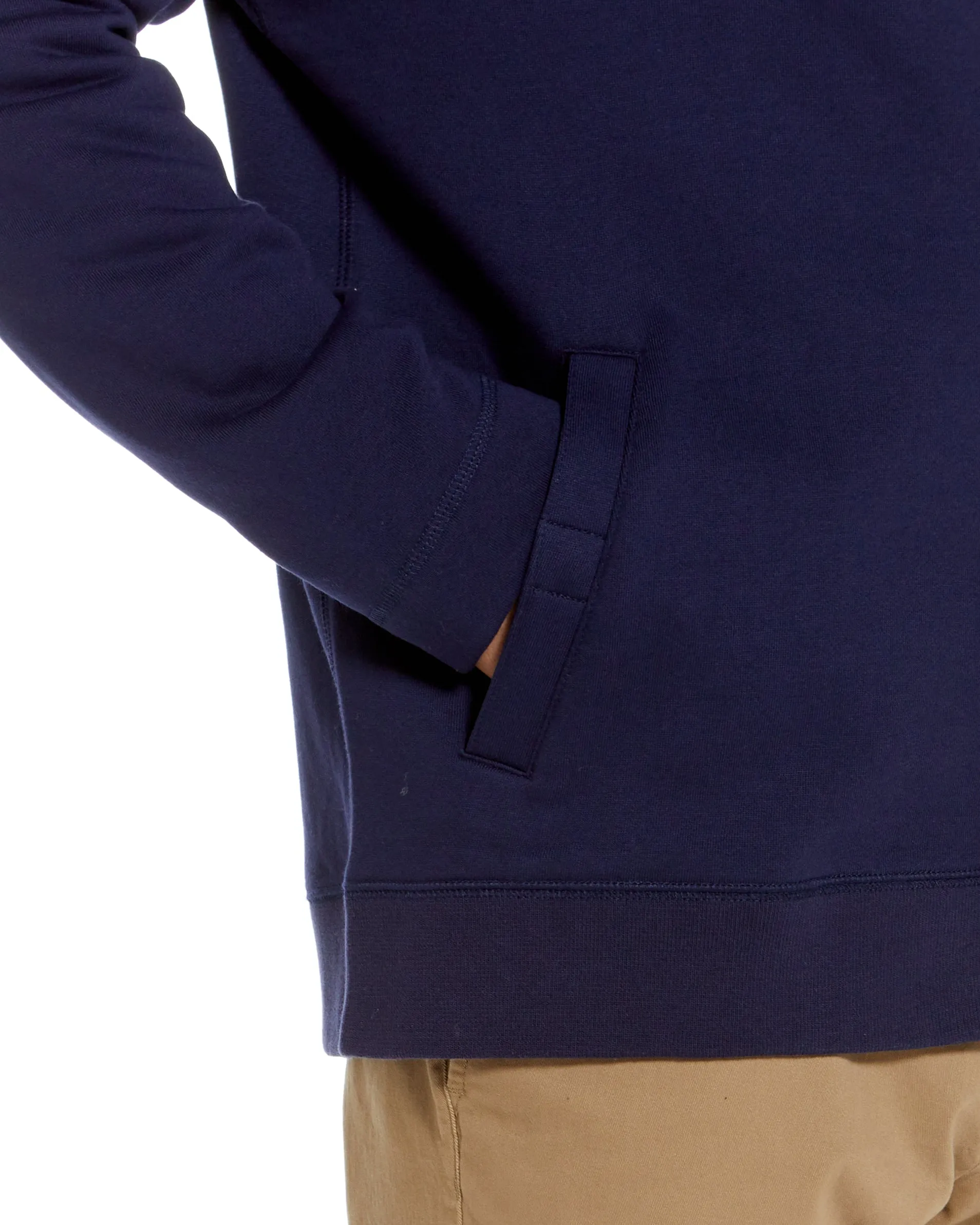 Navy Knit Fleece Long Sleeve ‘Dillon’ Jacket with Magnetic Closures