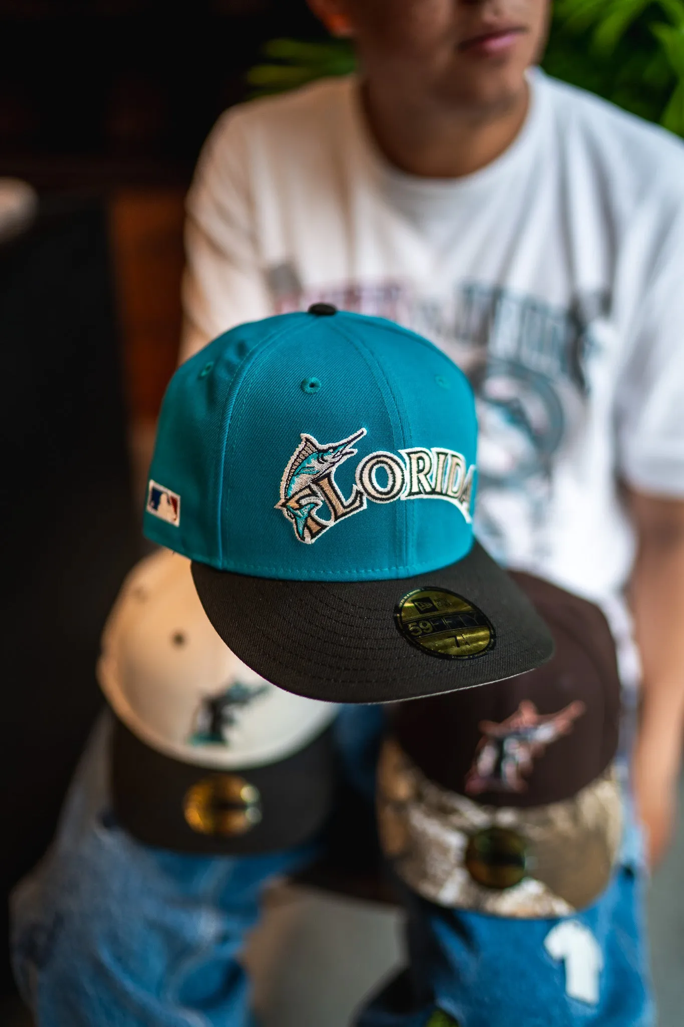 New Era Florida Marlins Side Batty Grey UV (Teal/Black)