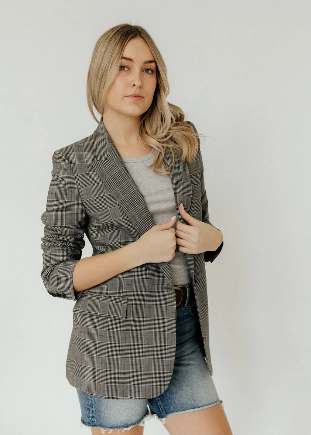 Nili Lotan Diane Blazer in Uniform Check