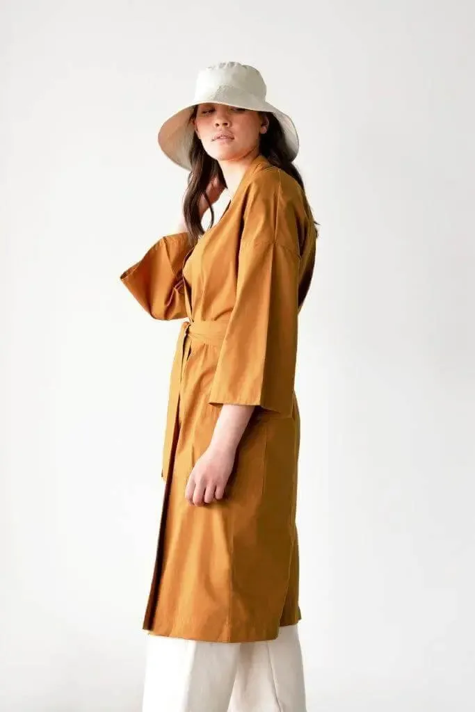 Organic Chorus Kimono in Rust