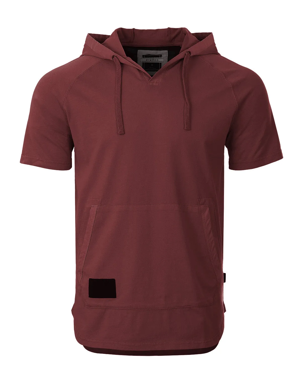 Pigment Dyed Hooded Short Sleeve V-Neck Raglan Henley