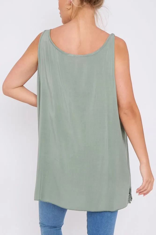 Plain Lace Hem Top