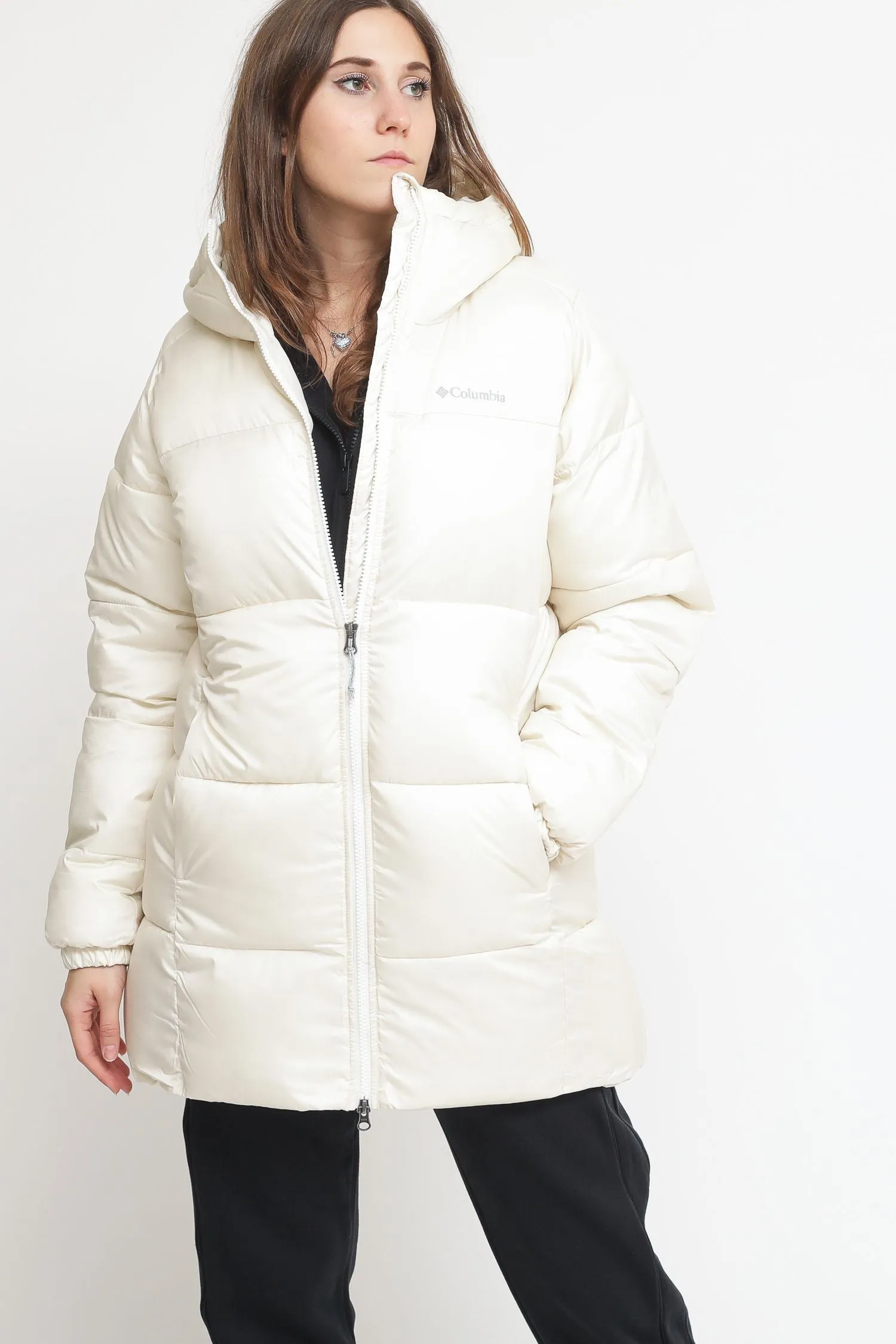 Puffect Mid Hooded Jacket - Chalk