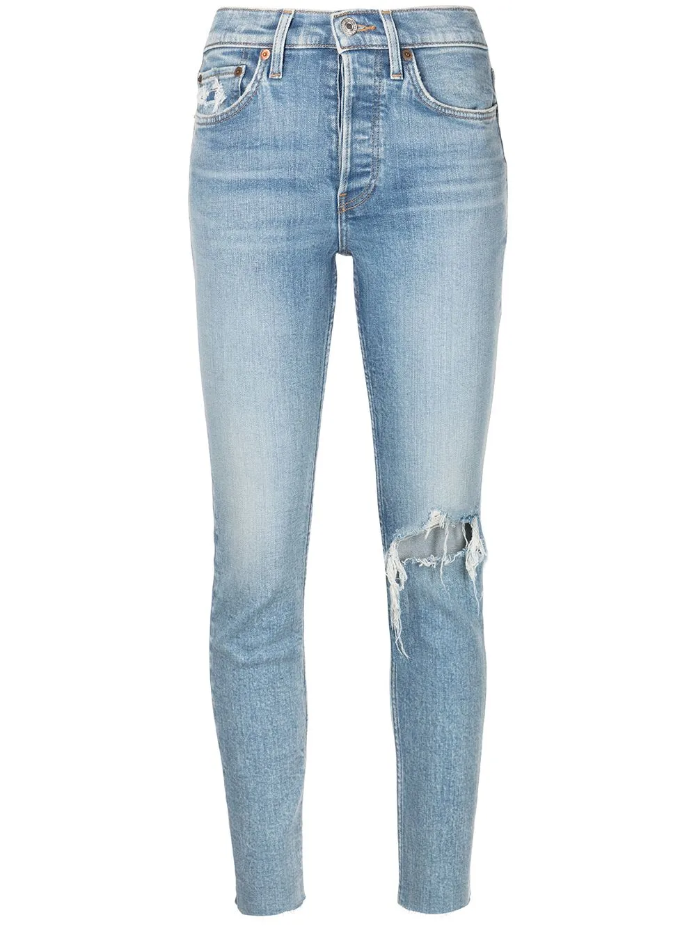 RE/DONE distressed skinny-cut jeans