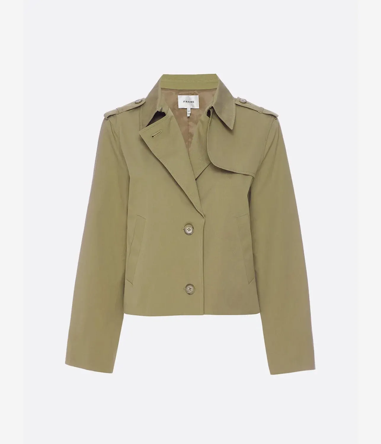 SHORT TRENCH JACKET- KHAKI