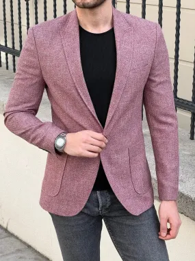 Slim Fit Claret Red Mens Wool Jacket Blazer