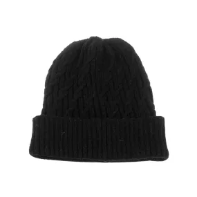 Solid Braided Knit Beanie Hat