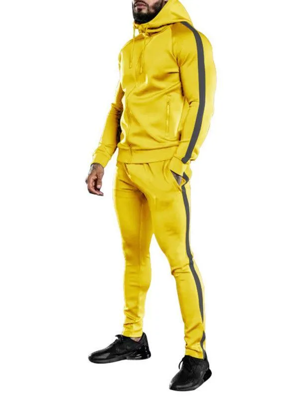 Striped Sports Fitness Men Tracksuit