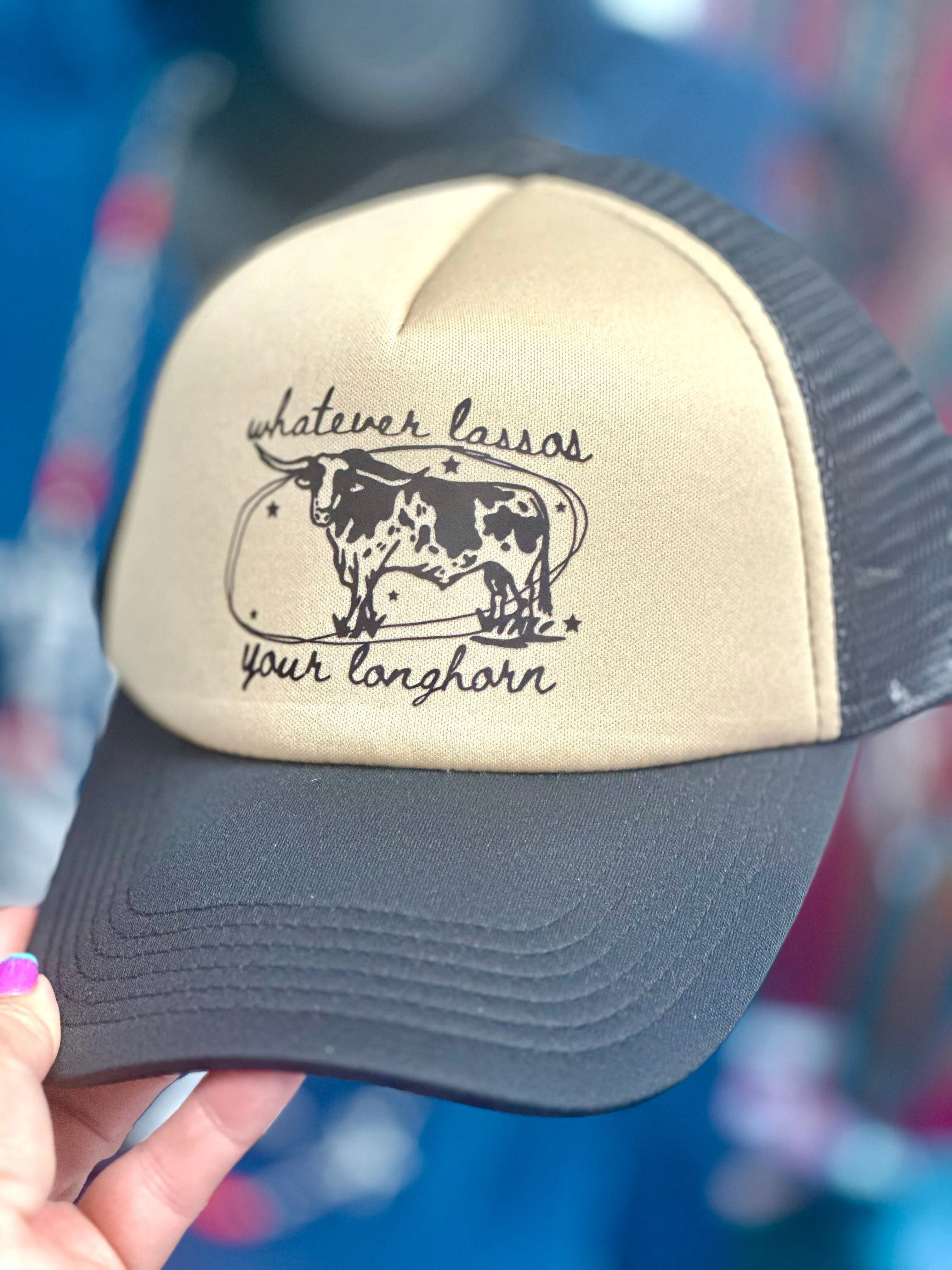 The Lasso Your Longhorn Trucker Cap