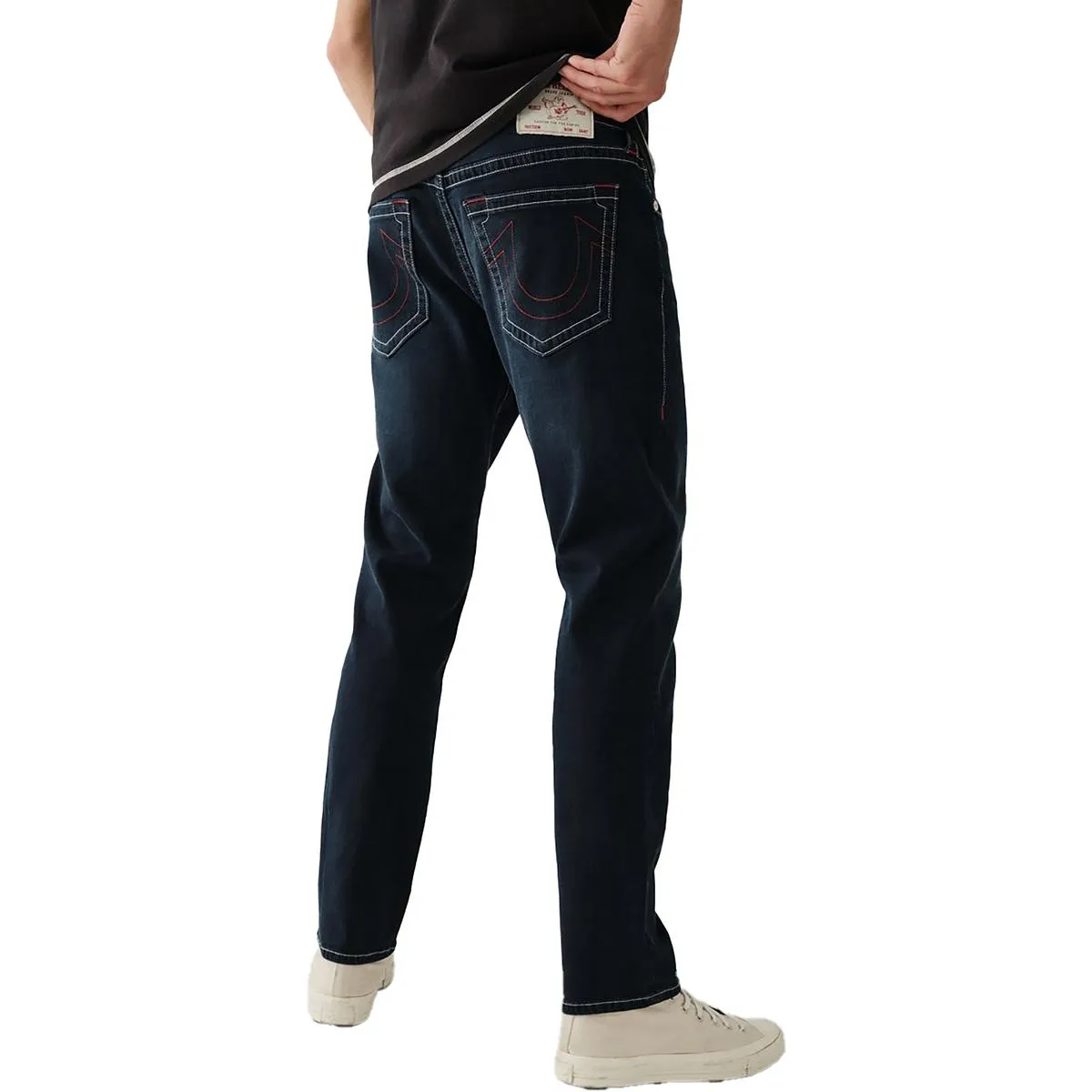 True Religion Mens Relaxed Dark Wash Slim Jeans