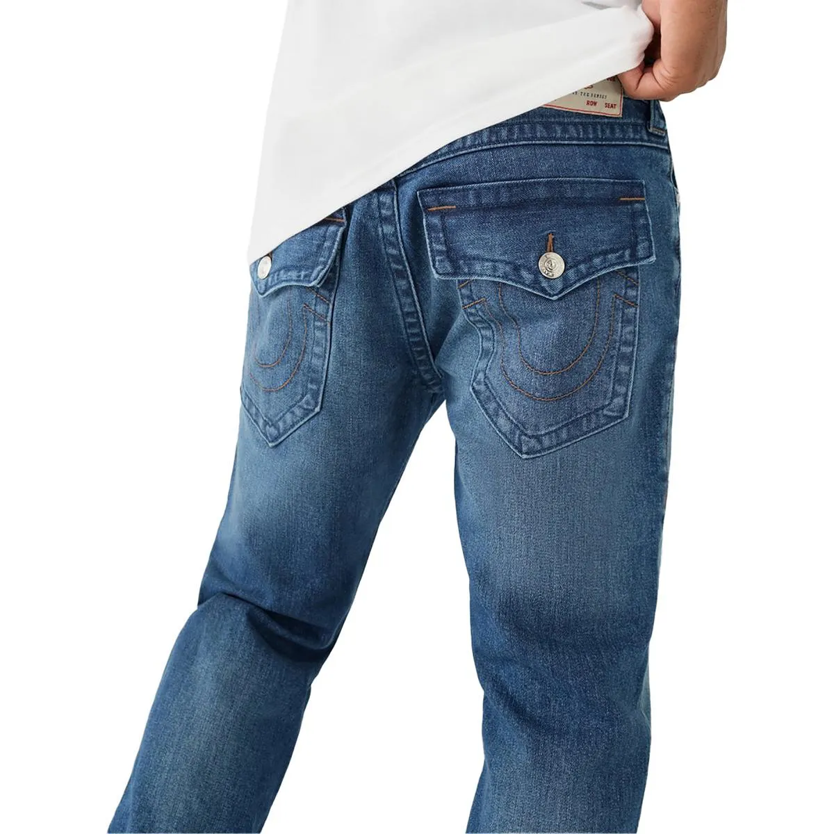 True Religion Mens Rocco Relaxed Medium Wash Skinny Jeans