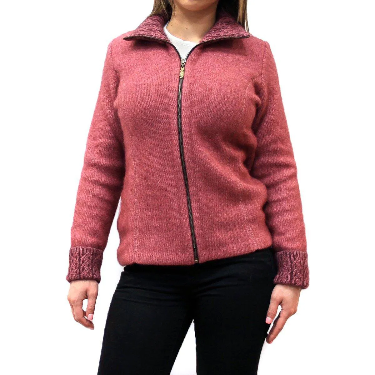 Two-Tone Possum Merino Jacket - Rose/Grape